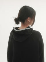 ブリックフィンガーホールワッフルフーディーTシャツ -3C