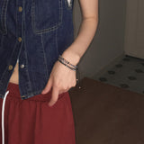 Borrett Ethnic Gemstone Beads Layered Knot Bracelet