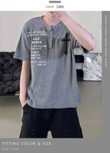 Crozen Waffle Henley Short Sleeve