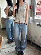 [S/S] ピグメントカッティングノースリーブトップ(3color)