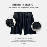 [Short & basic choice*] pai 3 colors side pintuck denim wide pants