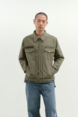 ビンテージウォッシュド5ポケットワークジャケット (Washed Khaki)