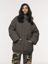 LONG DOWN PUFFER KHAKI BROWN
