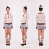 star rabbit long sleeve pink