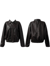 vintage old leather jacket (2color)