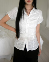 Casen pleats pleated short-sleeved shirt