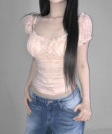 rosy puff blouse (3coors)