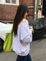 ラシUネックワンオフショルダープリンティングスウェットシャツ