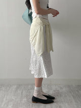 Dot Crease Mermaid Midi Skirt