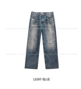 Innit Embo Dirty Wash Straight Denim Pants