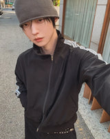 Pison Diagonal Track Fingerhole Zip-up