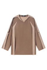 V-Neck Draped Long Sleeve Tee