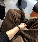 ディフェイスレイトバックバンディングコーデュロイワイドパンツ
