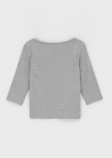 [B-BASIC] スタンダードボートネック 7/8 スリーブTシャツ 2サイズ