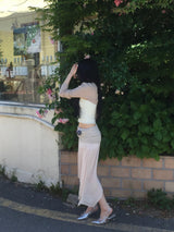 Angel Drape Unbal Long Skirt