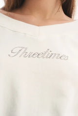 Mix logo sweatshirt - ivory