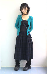 dusty checkered long skirt