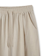[DOJINOI] LINEN WIDE PANTS OATMEAL