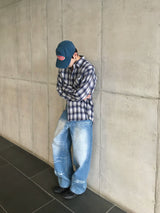 Typing Lettering Snap Denim Pants 2C