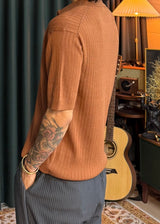 S/S ジップアップリブカラーショートスリーブTシャツ 8カラー