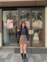 クロップドデニムシャツ
