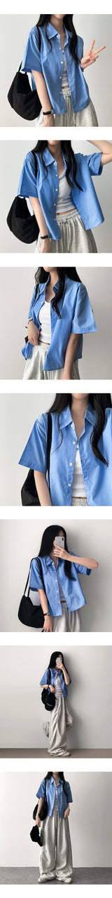 Monran Muji Cropped Short-Sleeved Shirt