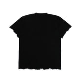 ダメージカッティングTシャツ (ブラック)