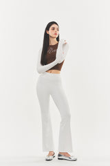 Logo Cubic Crop Top Brown