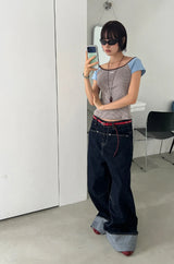 ROLL-UP WIDE DENIM