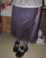 (3color) Silky Lace Long Skirt