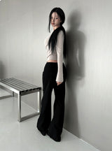 Slim fit low semi-boot pants
