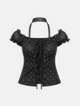 Elin Dot Frill Corset Blouse