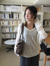 ナッティングルーズフィットカラーヤンブイニット（ivory）