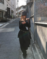 Lace black cotton pants