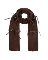 Ribbon Tied Muffler _ BROWN