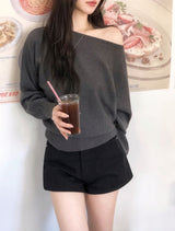 #ビューティフルボートネックワンショルダーニット (3color)