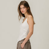 LACE WAVE SLEEVELESS / WHITE