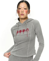 Patch Slim Hoodie _ Light Grey