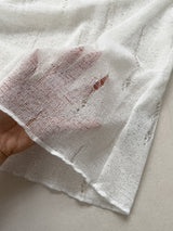 Damaged See-through Boat Neck Loose Fit Knit