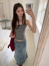 [ORIGINAL] Testy Cutout Denim Long Skirt