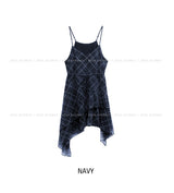 Serene Check Tiered Unbalance One Piece