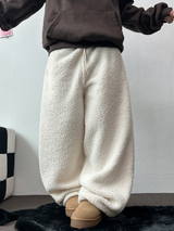 クリームテディシープファーロングパンツ🧸🤎🐑🖤3COLOR