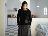 FRILL POCKET T (BLACK)