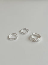 [3 set] vintage wave layered ring
