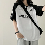ENLO ツーラインカラーリングカラー半袖Tシャツ