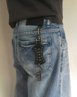 Yeoru Bohemian Star Stud Leather Carabiner Keyring