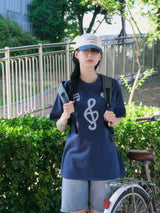 メロディーTシャツ - ネイビー