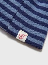 SOFT BOW BEANIE STRIPE BLUE
