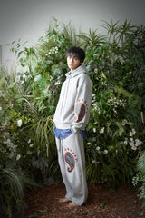 PAISLEY EMB. H-T SWEAT PANTS (Gray)