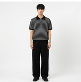 Stripe Crop Half Knit Black